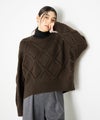 [期間限定knit]Idnes  ダイヤ柄透かし編みニットプルオーバー レディース商品サムネイル-14