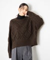 Idnes ダイヤ柄透かし編みニットプルオーバー レディース商品サムネイル-15