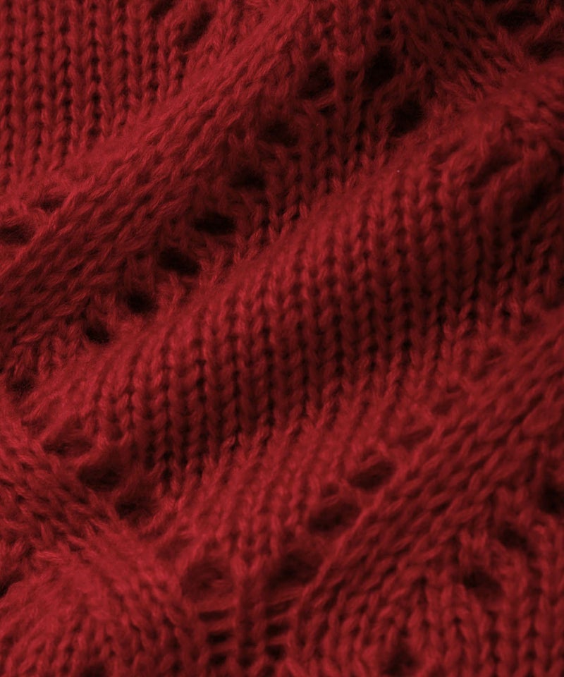 [期間限定knit]Idnes  ダイヤ柄透かし編みニットプルオーバー レディース商品画像-24