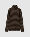 [期間限定knit]Idnes  ボーダーリブタートルネックニット レディース商品サムネイル-3