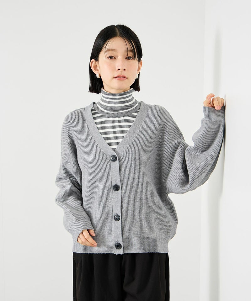 [期間限定knit]Idnes  ボーダーリブタートルネックニット レディース商品画像-8