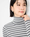 Idnes ボーダーリブタートルネックニット レディース商品サムネイル-8