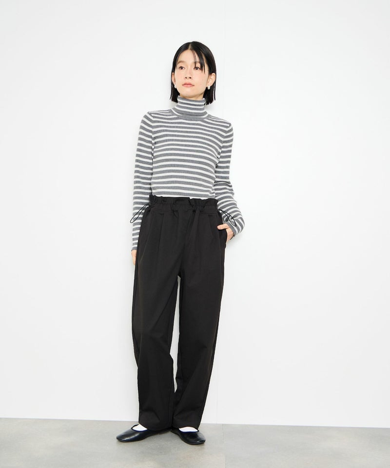 Idnes ボーダーリブタートルネックニット レディース商品画像-11