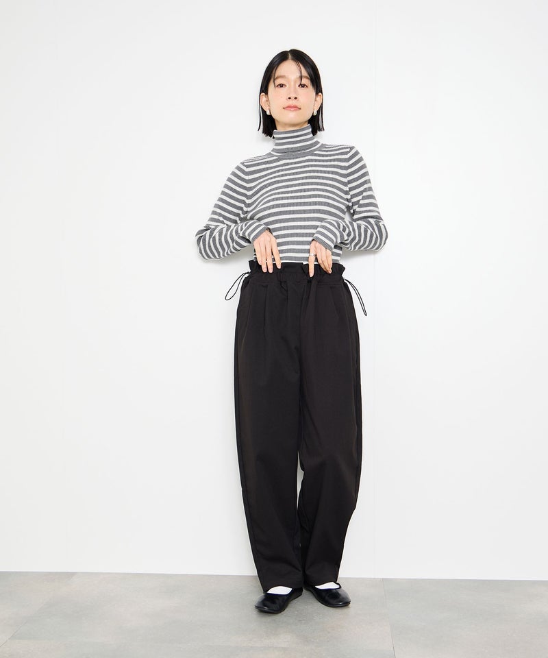 Idnes ボーダーリブタートルネックニット レディース商品画像-11