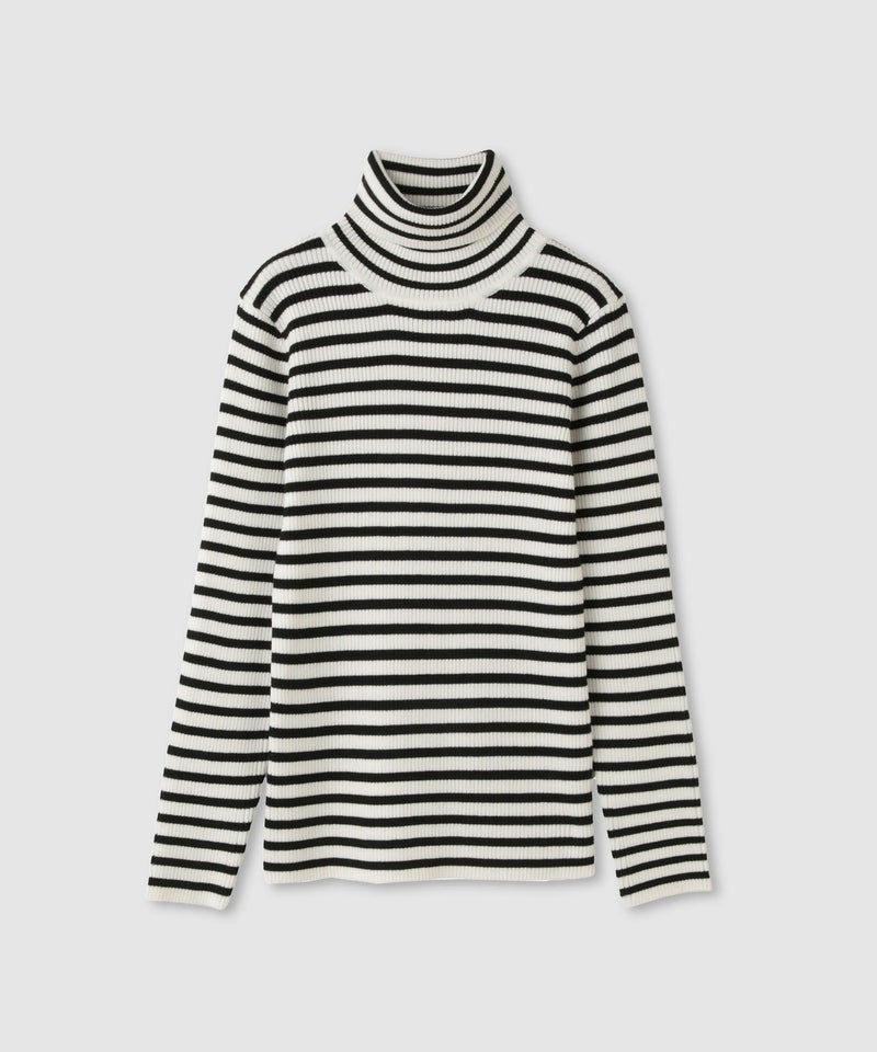 [期間限定knit]Idnes  ボーダーリブタートルネックニット レディース商品画像-21