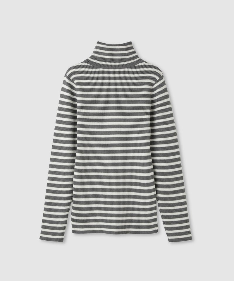 Idnes ボーダーリブタートルネックニット レディース商品画像-23