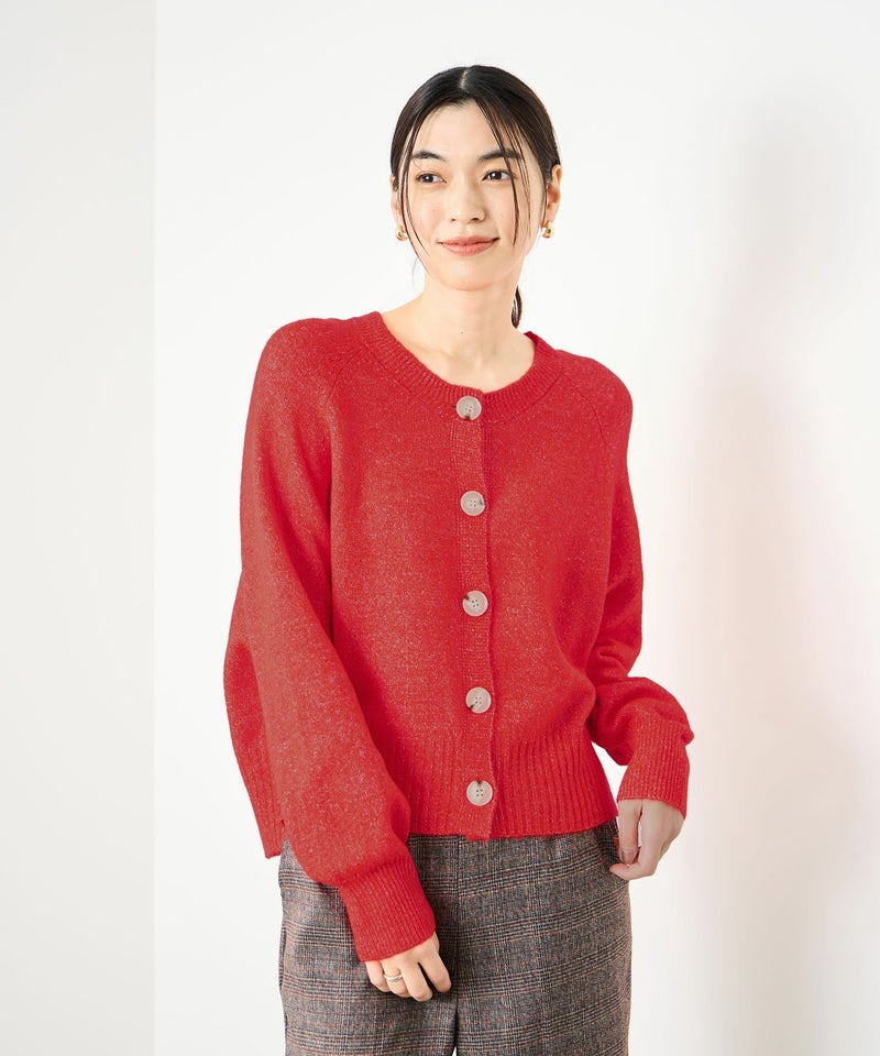 [期間限定knit]Idnes ヤクライククルーカーディガン レディース商品画像-1