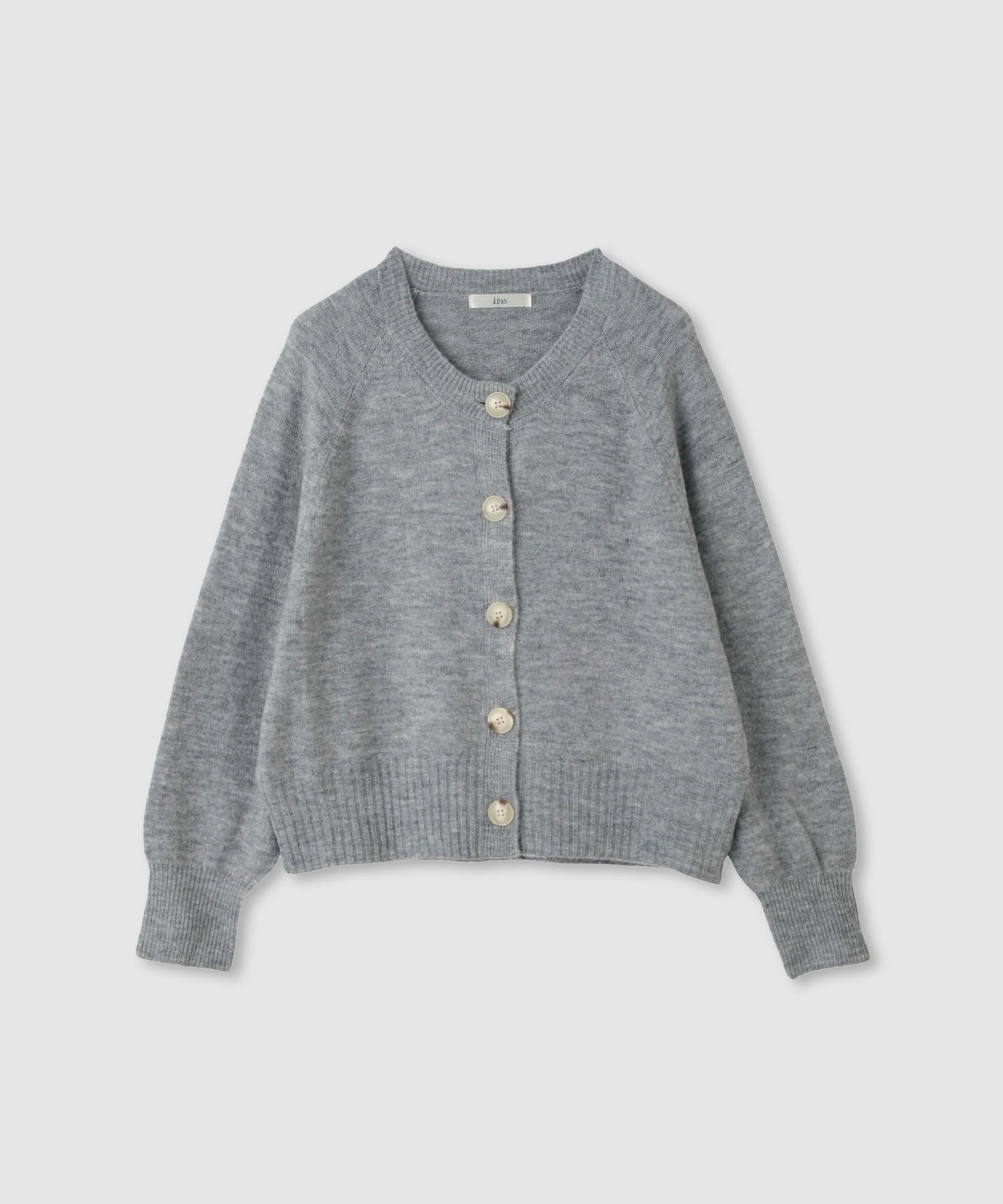 【極美品】✨EVERYDAY I LIKE. クルーネック カーディガン グレー Idnes ヤクライククルーカーディガン レディース