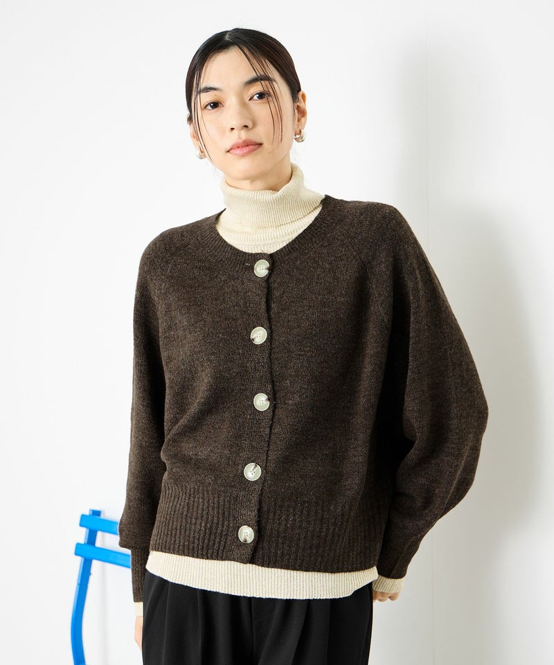[期間限定knit]Idnes ヤクライククルーカーディガン レディース商品画像-4
