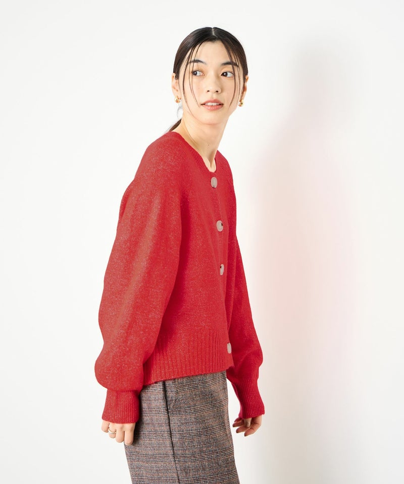 [期間限定knit]Idnes ヤクライククルーカーディガン レディース商品画像-6