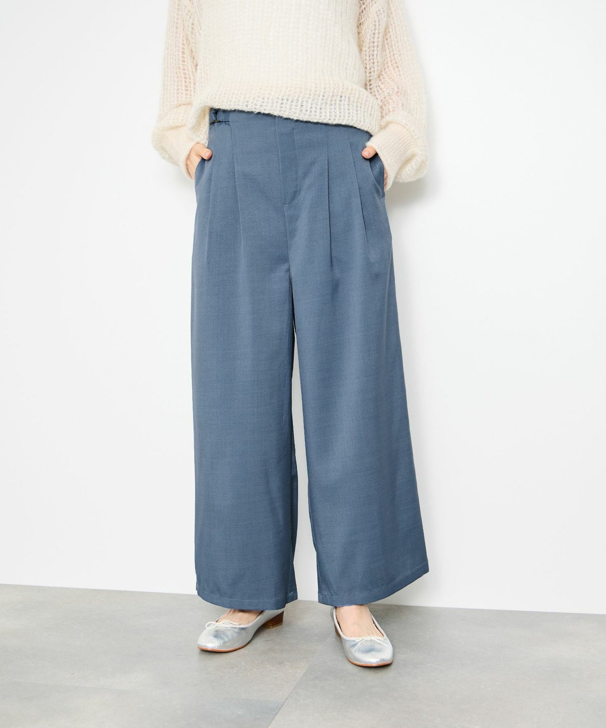 Idnes サイドバックルクロップドパンツ レディース