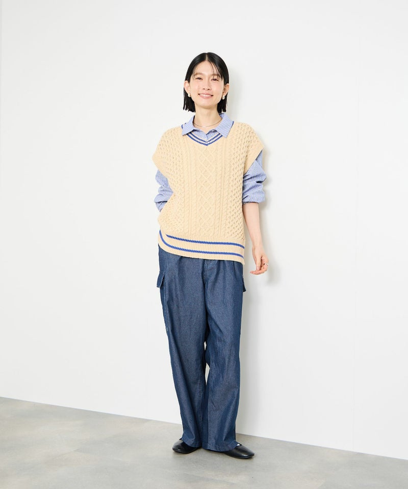 Idnes デニムカーゴパンツ レディース商品画像-5