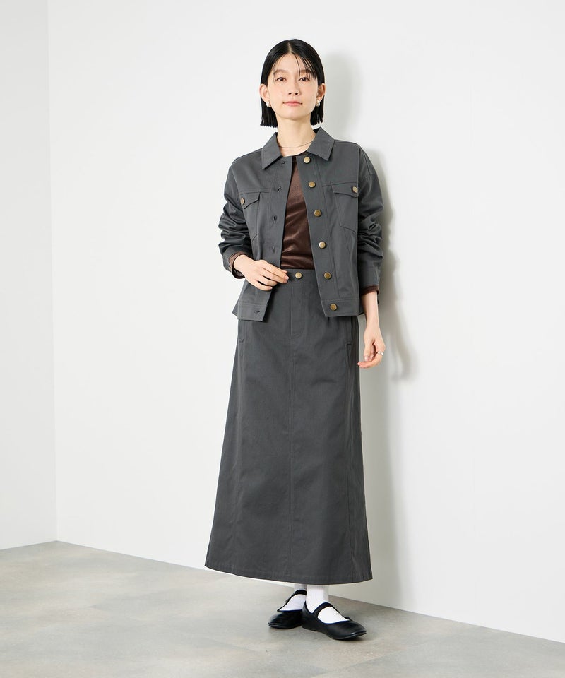 Idnes ライトワークAラインロングスカート レディース商品画像-16