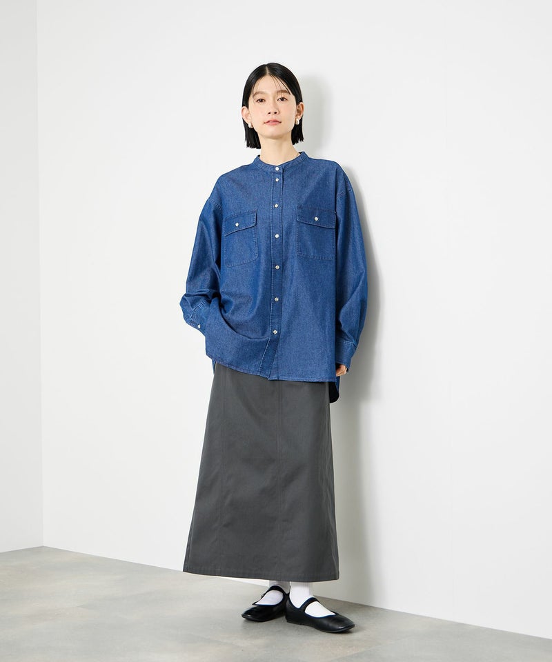 Idnes ライトワークAラインロングスカート レディース商品画像-18