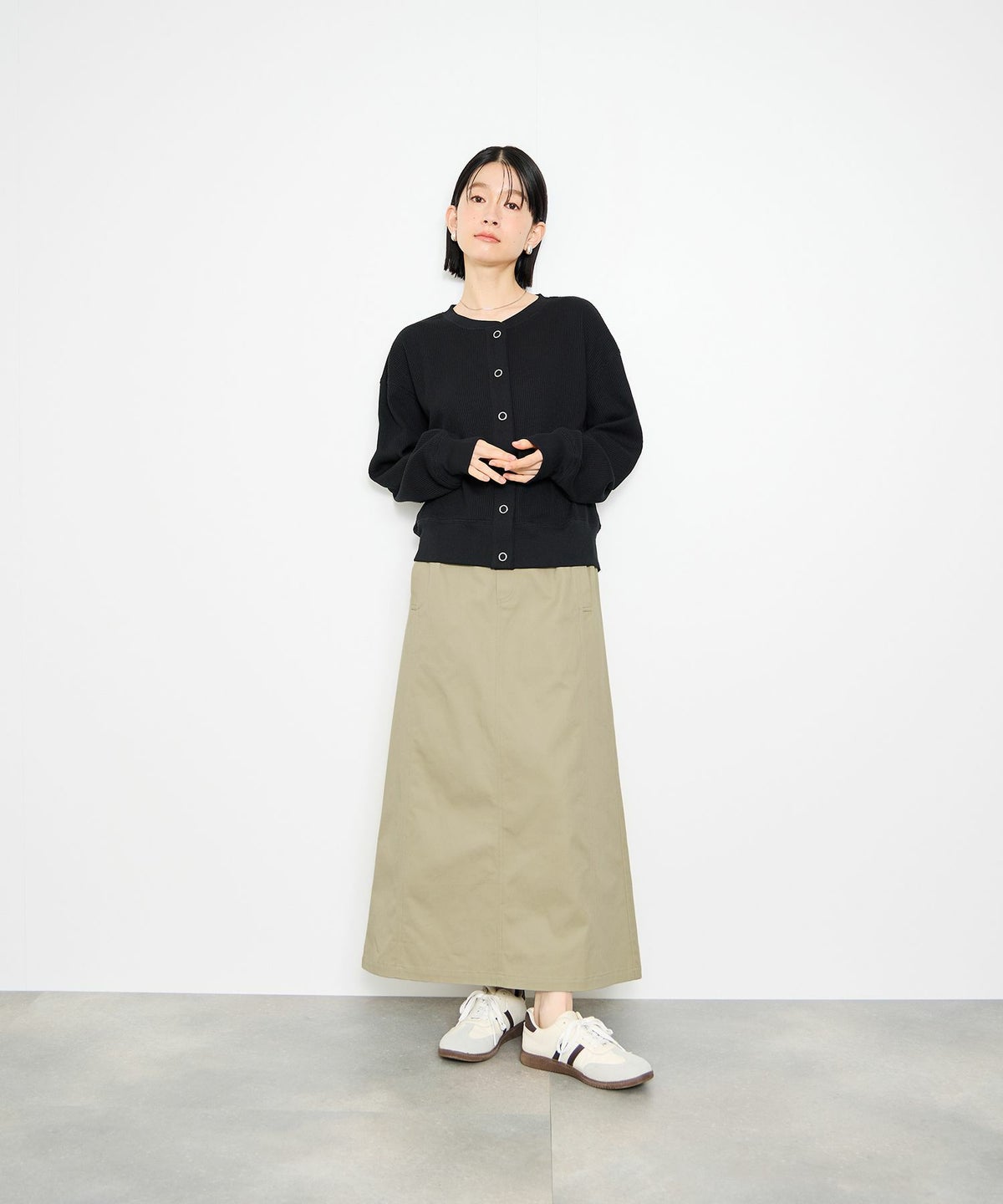 Idnes ライトワークAラインロングスカート レディース