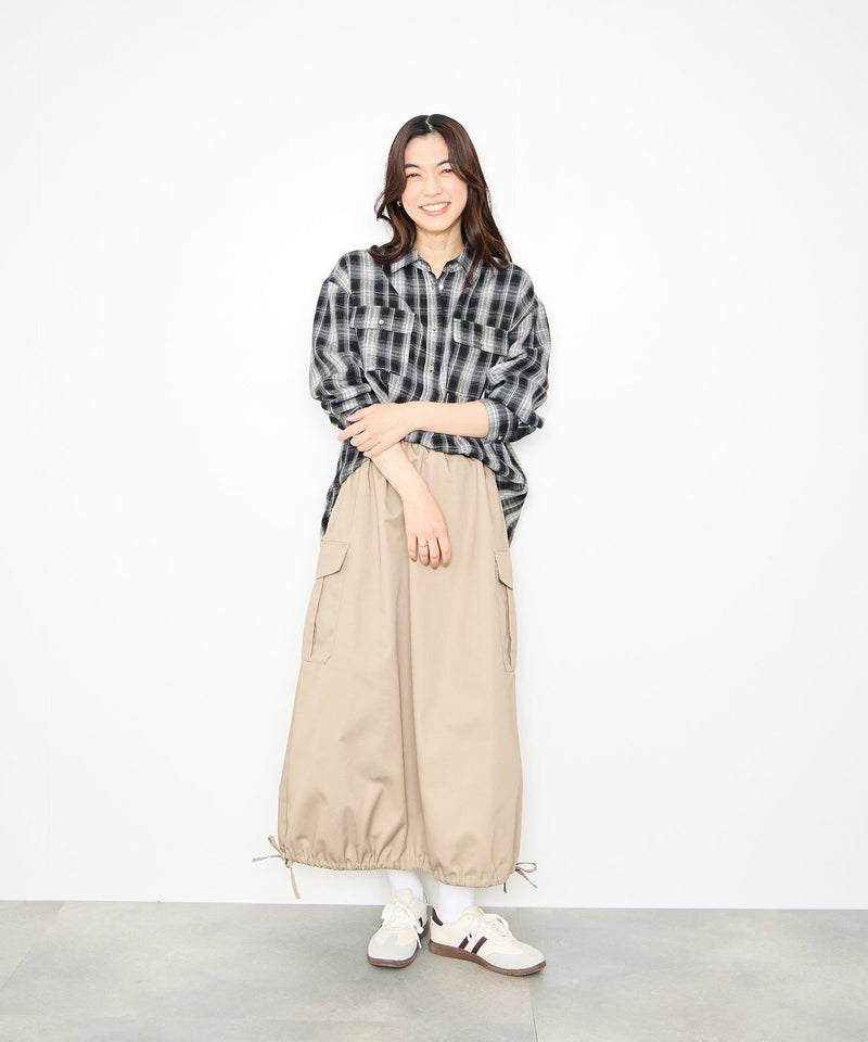 Idnes チェックネルレギュラーカラーシャツ レディース商品画像-7