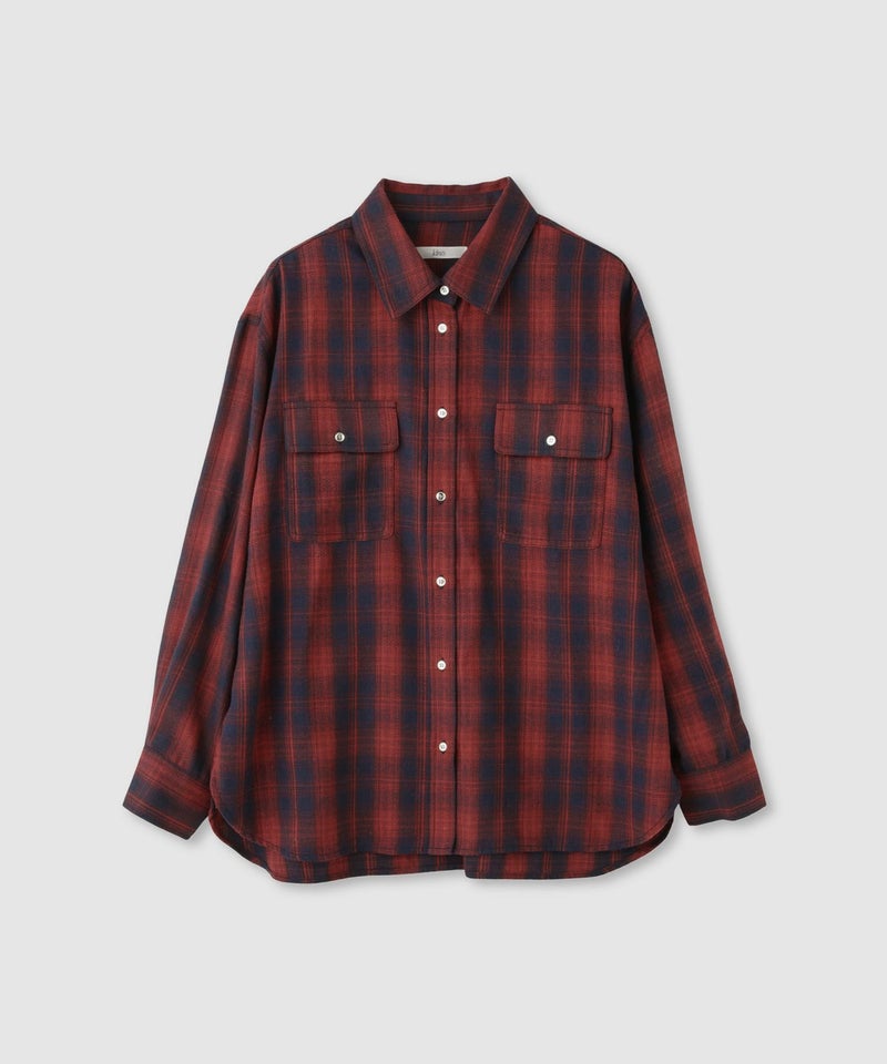 Idnes チェックネルレギュラーカラーシャツ レディース商品画像-9