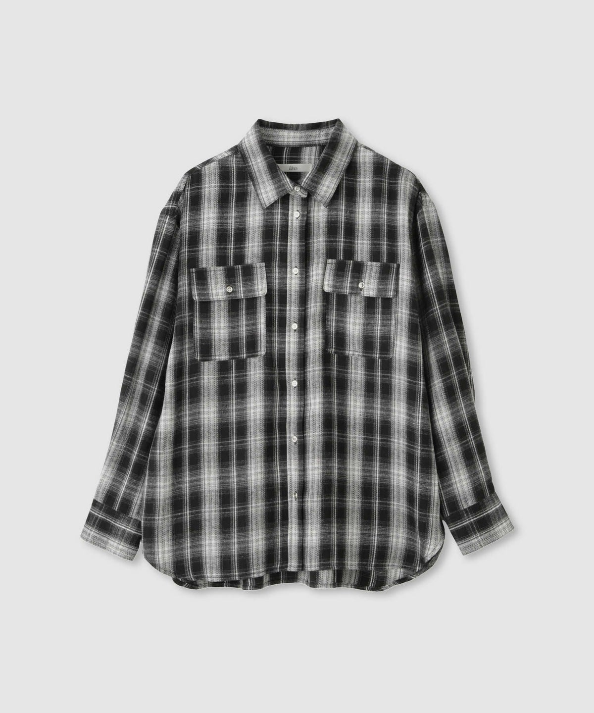 Idnes チェックネルレギュラーカラーシャツ レディース