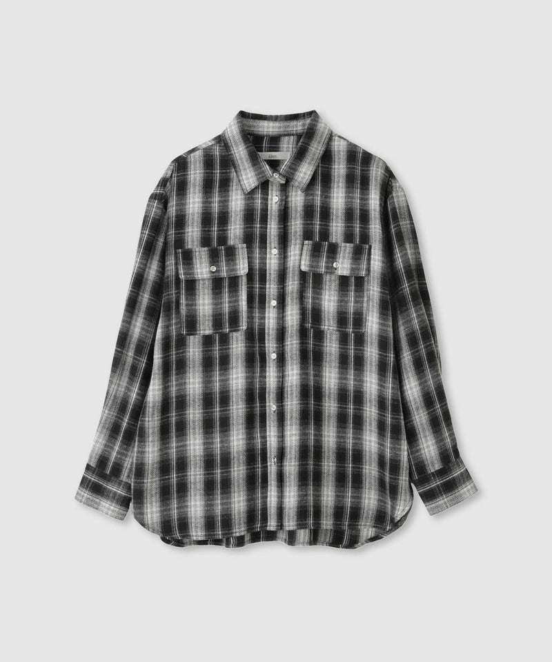 Idnes チェックネルレギュラーカラーシャツ レディース商品画像-10