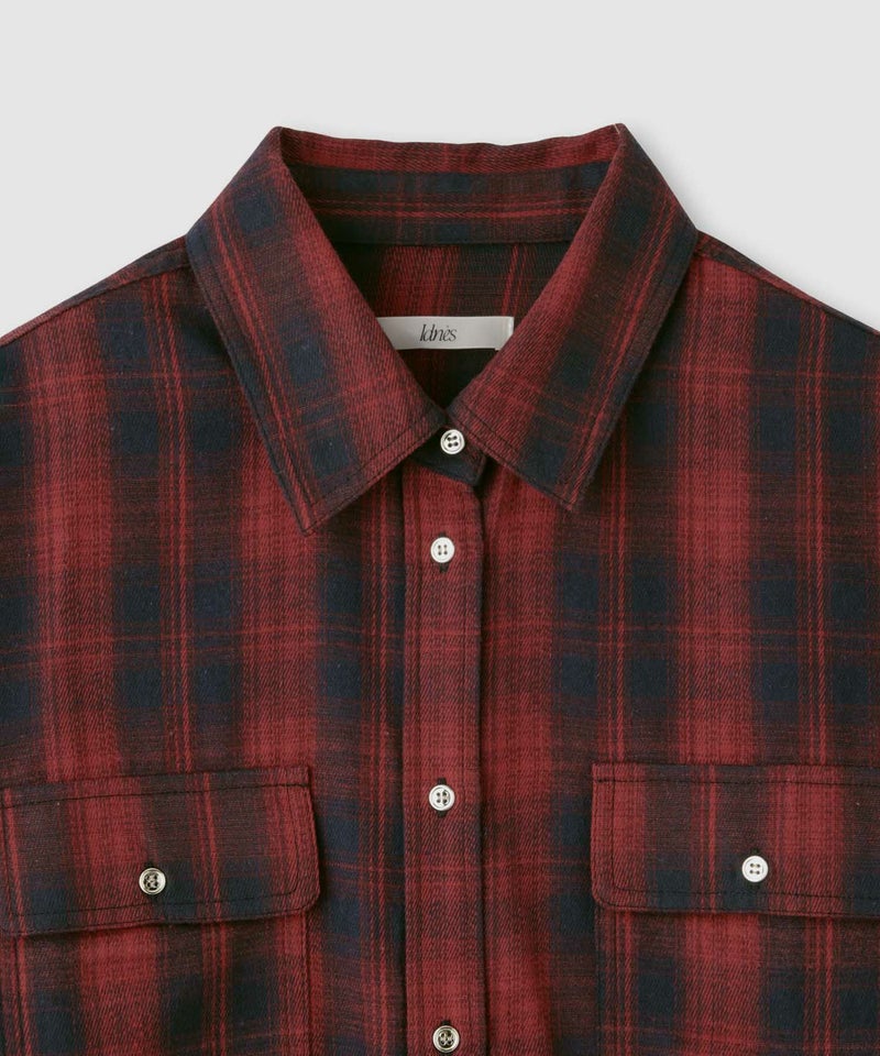 Idnes  チェックネルレギュラーカラーシャツ レディース商品画像-13