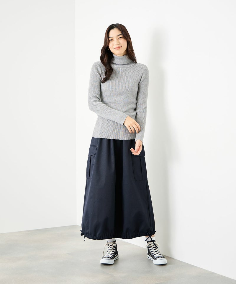 [期間限定knit]Idnes  ラメリブニット タートルネック レディース商品画像-12