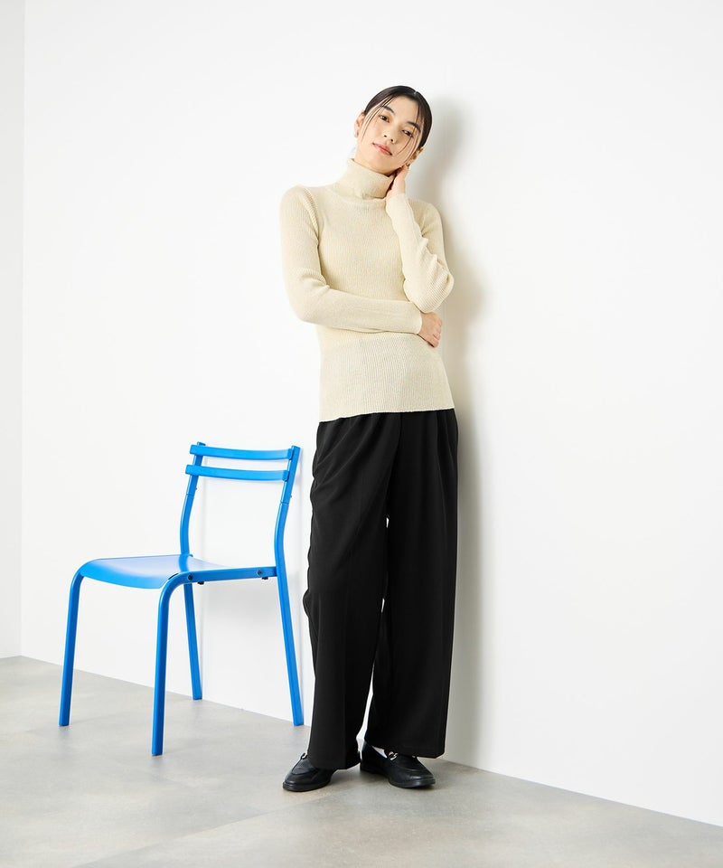 Idnes ラメリブニット タートルネック レディース商品画像-14