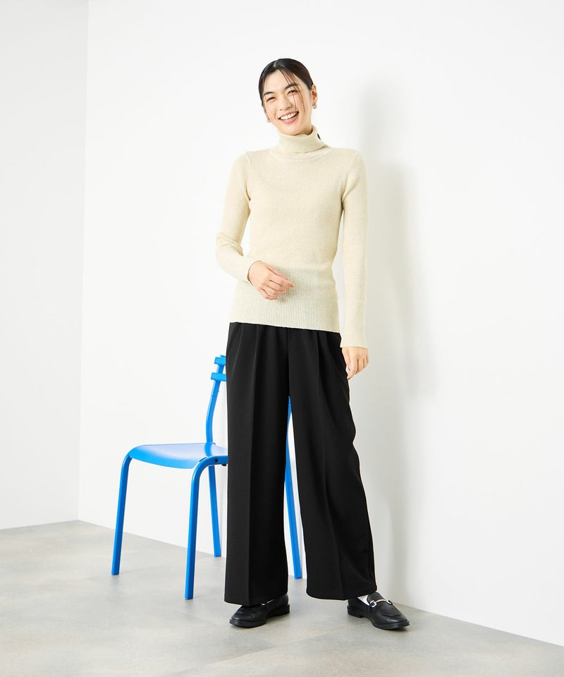 [期間限定knit]Idnes  ラメリブニット タートルネック レディース商品画像-15