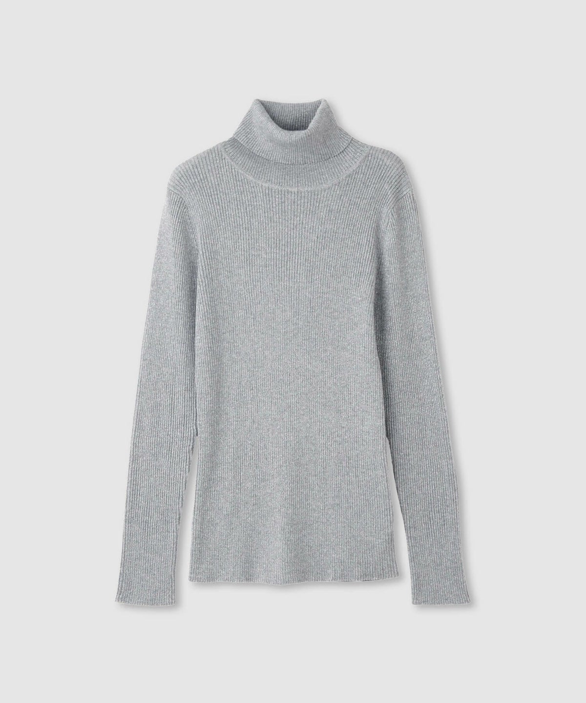 Idnes ラメリブニット タートルネック レディース