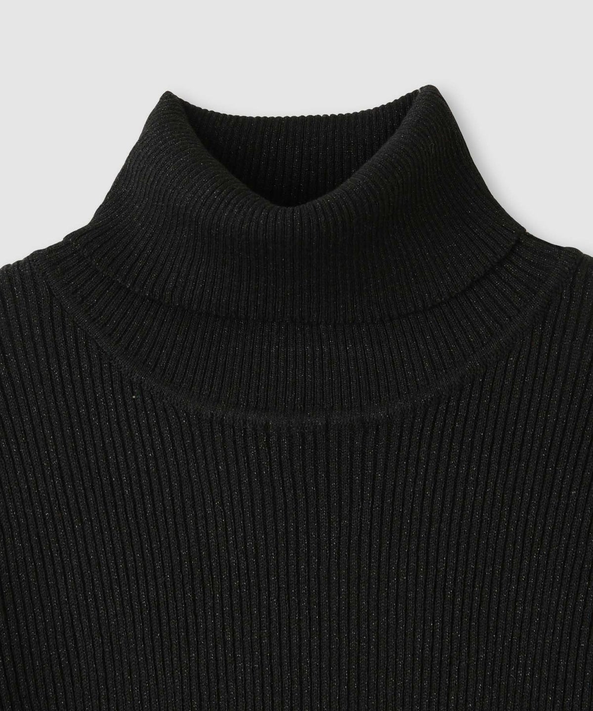 Idnes ラメリブニット タートルネック レディース