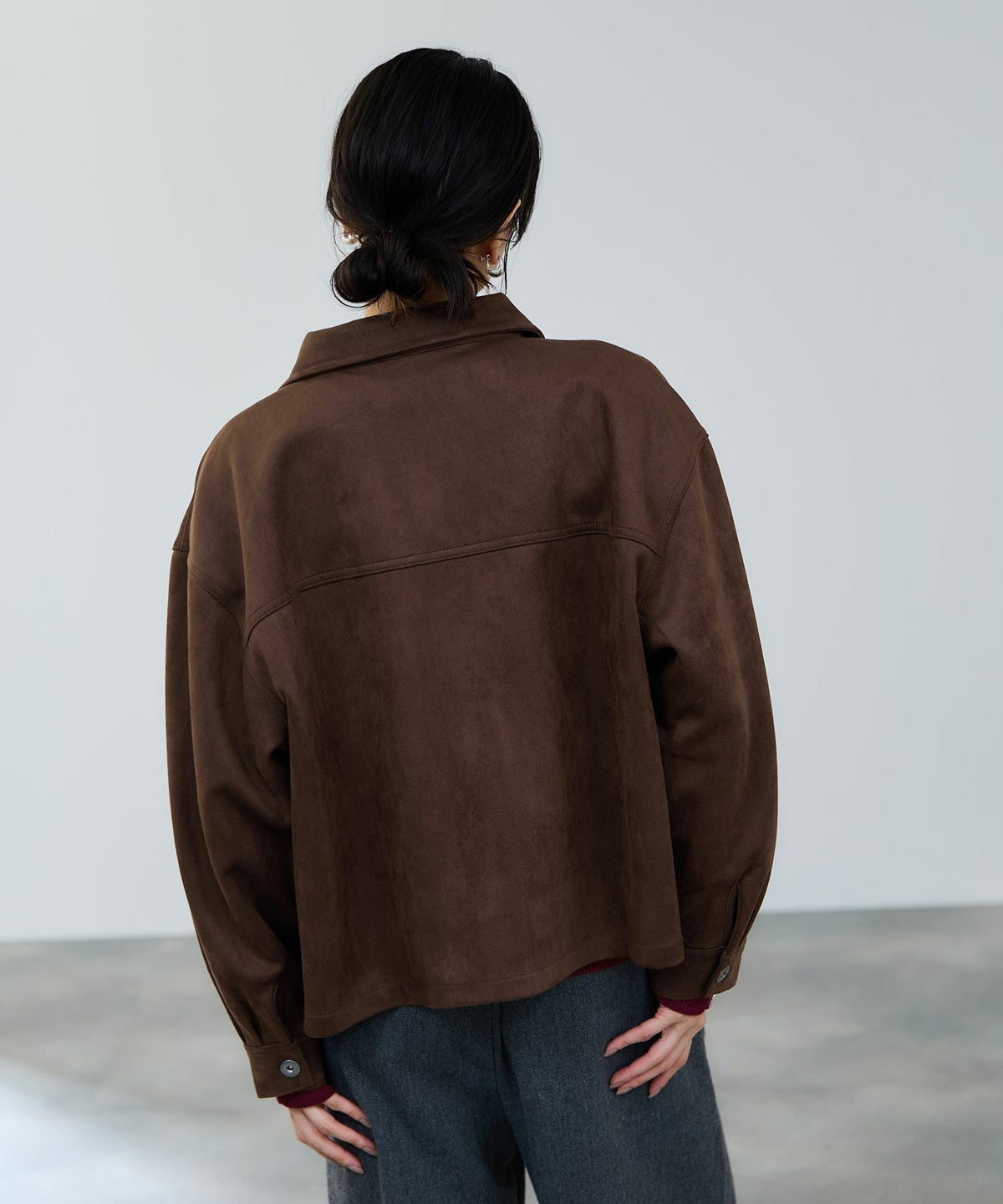 milli de l'air スエードライクボクシーブルゾン レディース