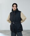 milli de l'air 中綿ベルテッドハイネックベスト レディース商品サムネイル-3