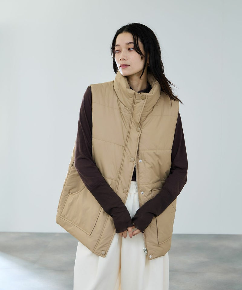 milli de l'air 中綿ベルテッドハイネックベスト レディース商品画像-9