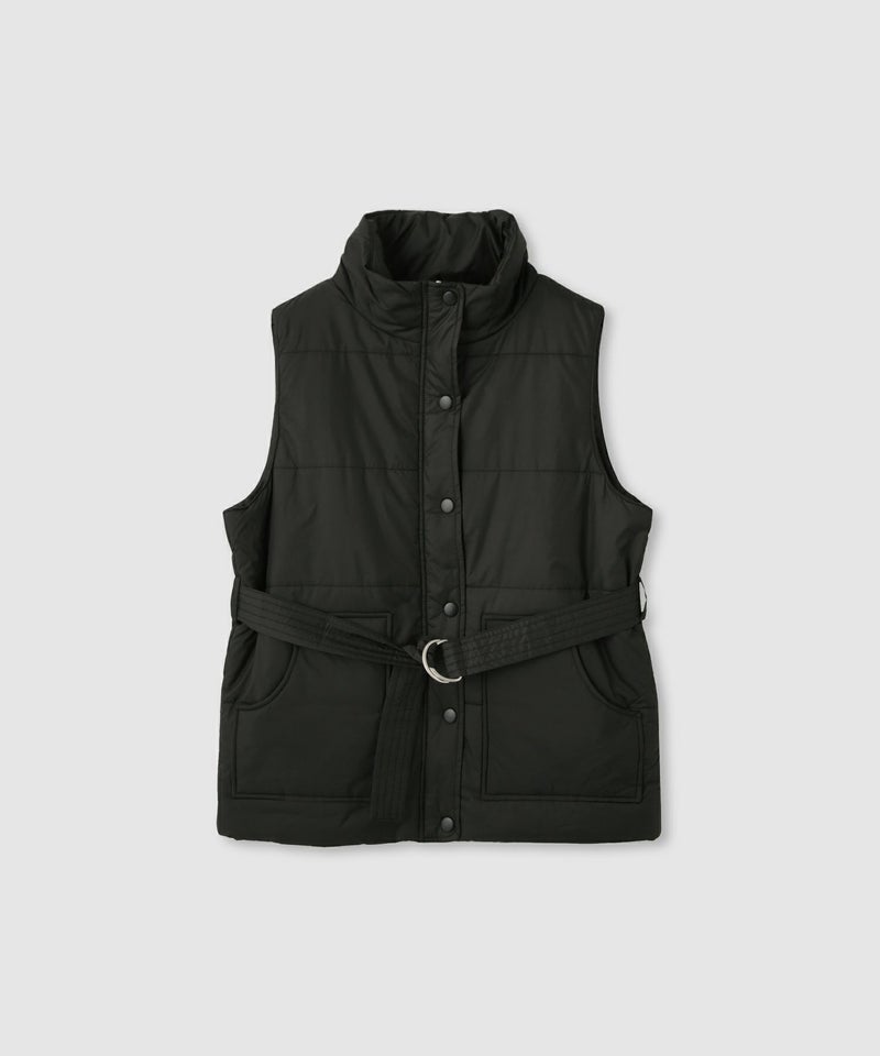 milli de l'air 中綿ベルテッドハイネックベスト レディース商品画像-12