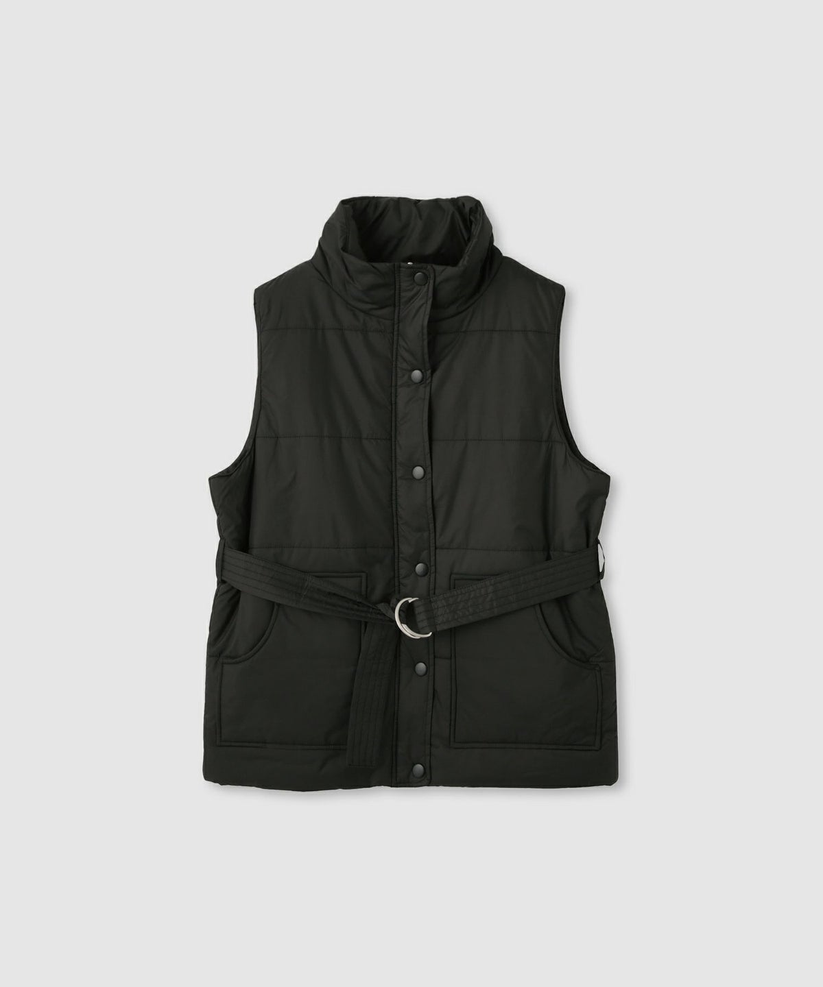 milli de l'air 中綿ベルテッドハイネックベスト レディース