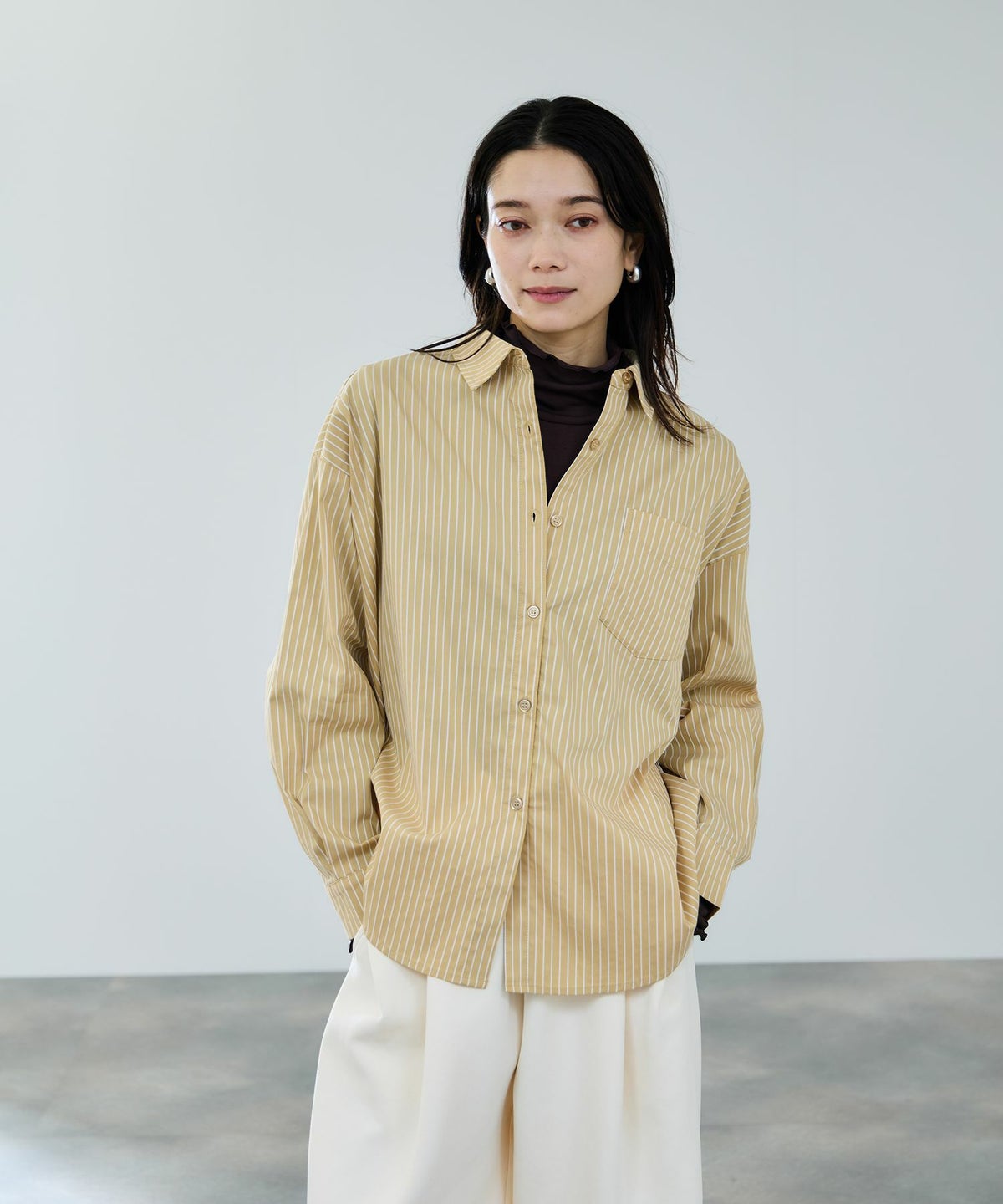 milli de l'air オーセンティックストライプシャツ レディース