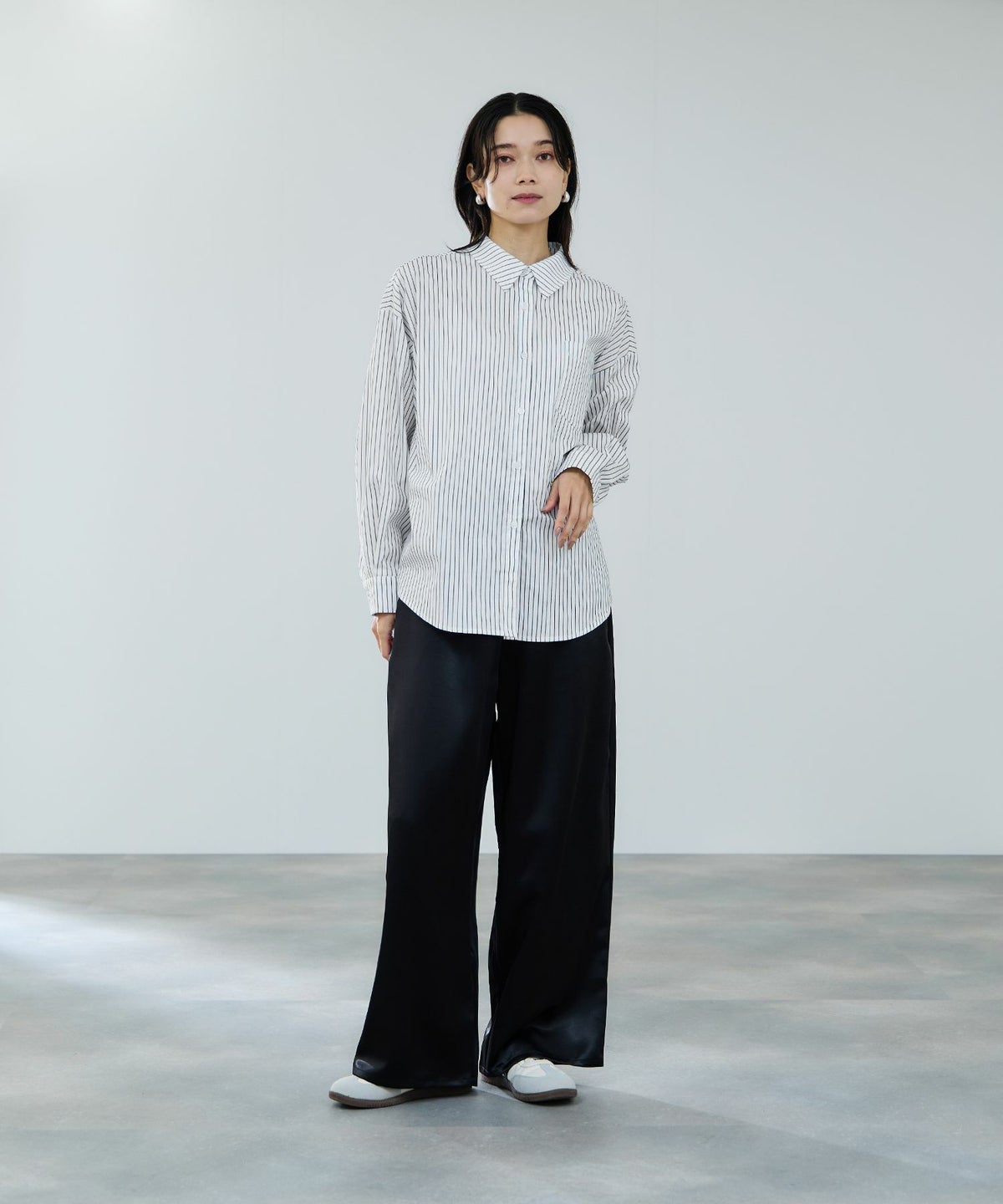 milli de l'air オーセンティックストライプシャツ レディース