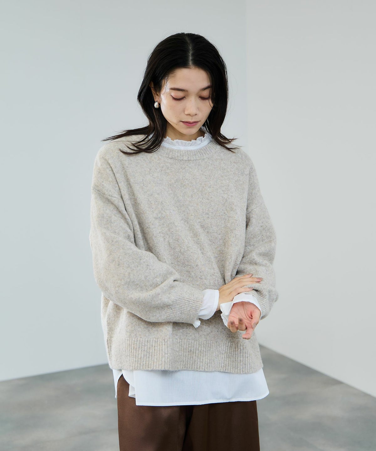 milli de l'air フリルカラーキャンディブラウス レディース