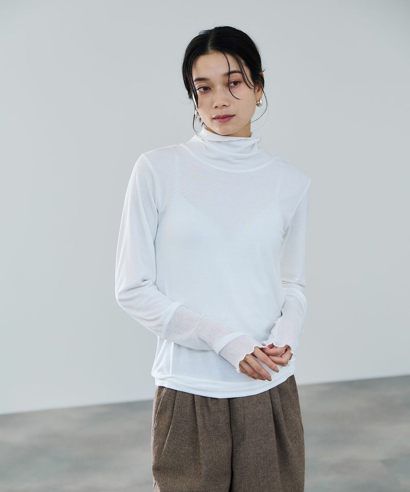 milli de l'air セミシアーカフハイネックカットソー レディース メール便 対応商品商品画像-2