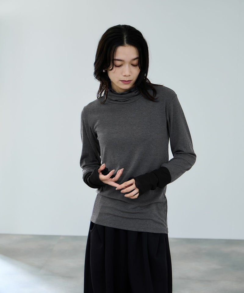 milli de l'air セミシアーカフハイネックカットソー レディース メール便 対応商品商品画像-3