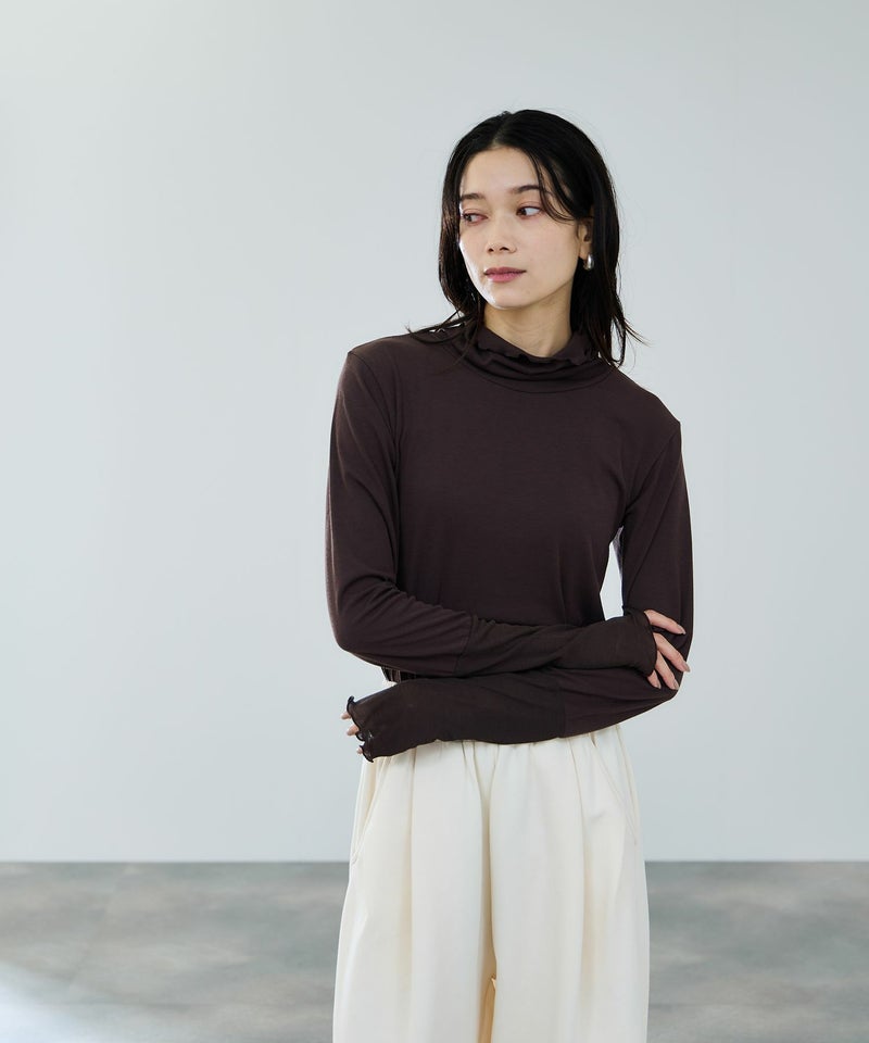 milli de l'air セミシアーカフハイネックカットソー レディース メール便 対応商品商品画像-4