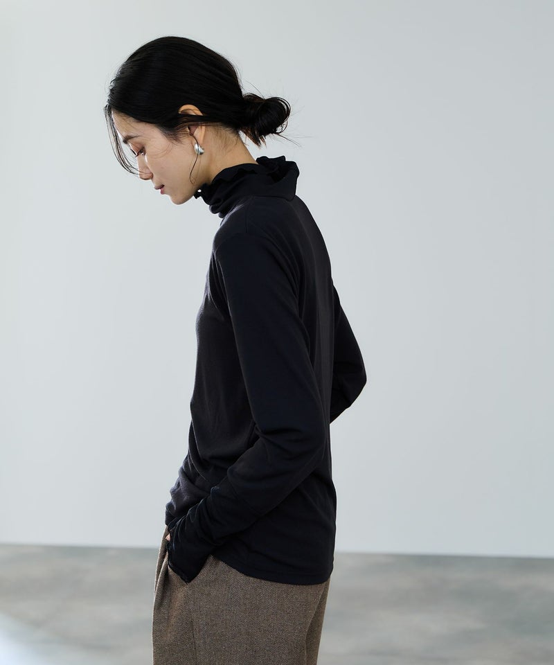 milli de l'air セミシアーカフハイネックカットソー レディース メール便 対応商品商品画像-6