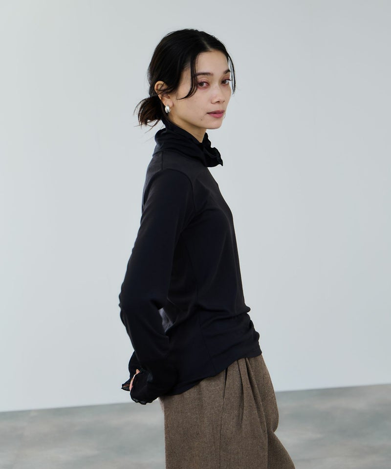 milli de l'air セミシアーカフハイネックカットソー レディース メール便 対応商品商品画像-7