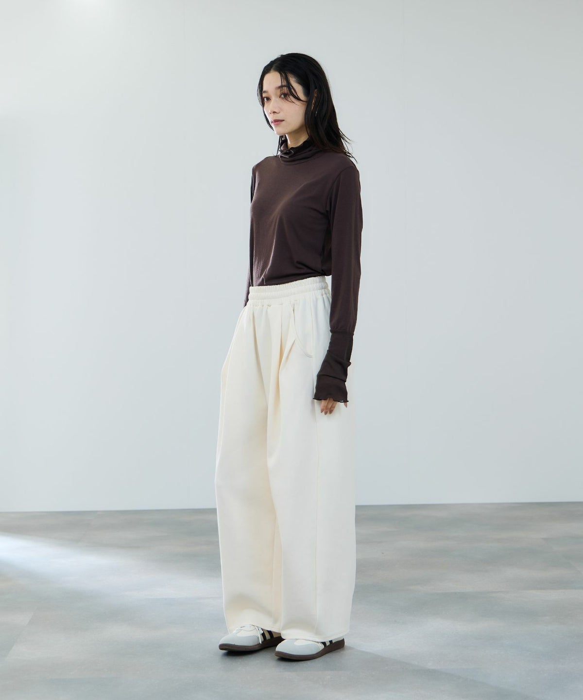 milli de l'air セミシアーカフハイネックカットソー レディース メール便 対応商品