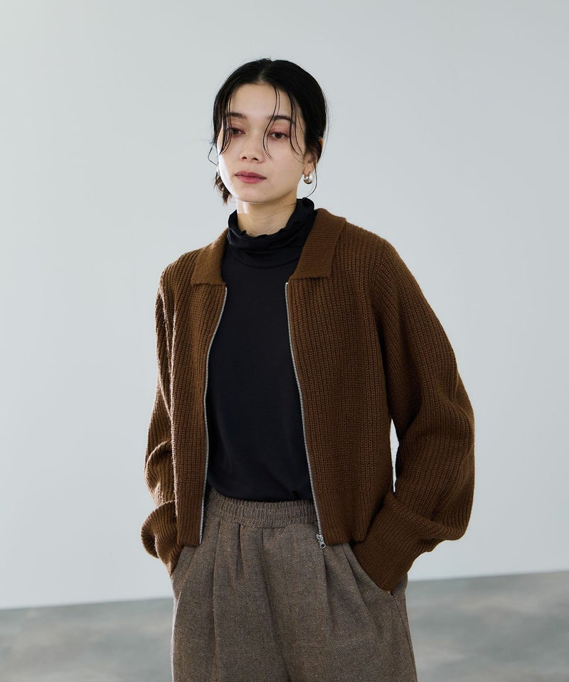 [期間限定knit]milli de l'air  モヘヤタッチジップニット レディース商品画像-3