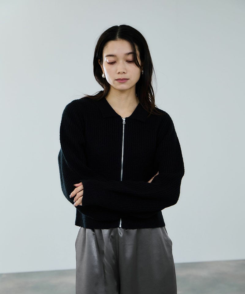 [期間限定knit]milli de l'air  モヘヤタッチジップニット レディース商品画像-4