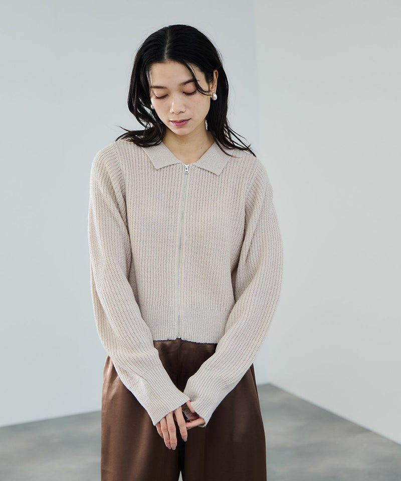 [期間限定knit]milli de l'air  モヘヤタッチジップニット レディース商品画像-7