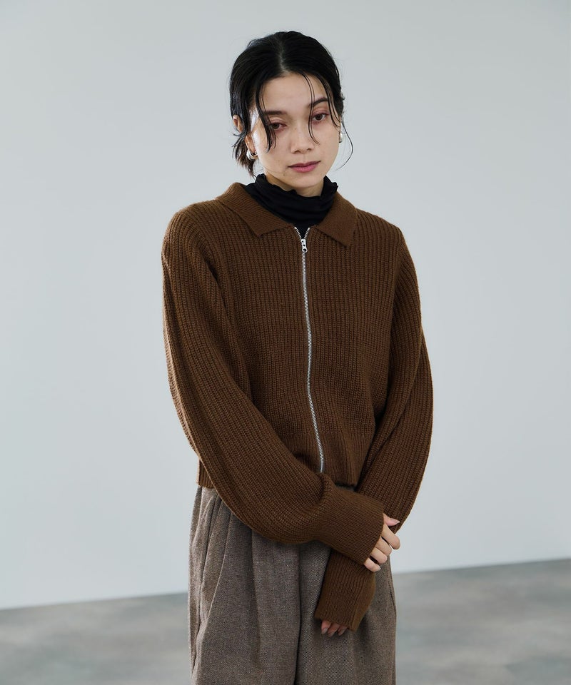 [期間限定knit]milli de l'air  モヘヤタッチジップニット レディース商品画像-12