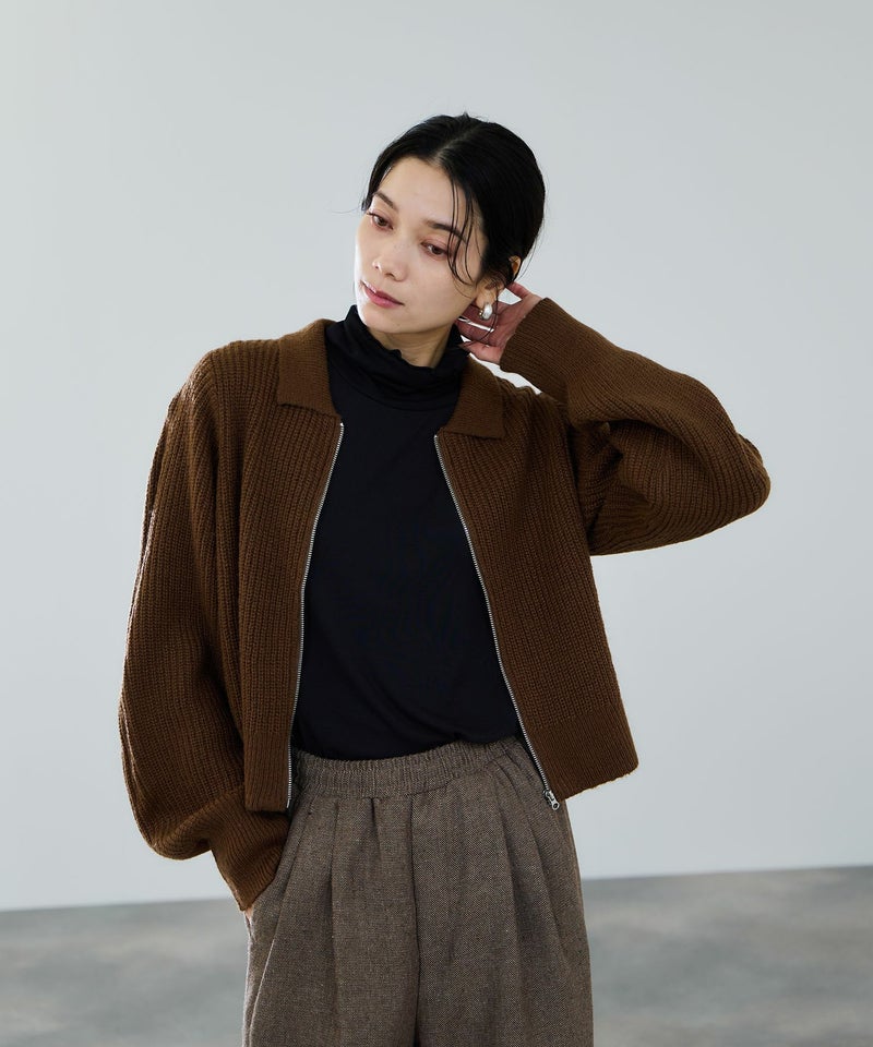 milli de l'air モヘヤタッチジップニット レディース商品画像-13