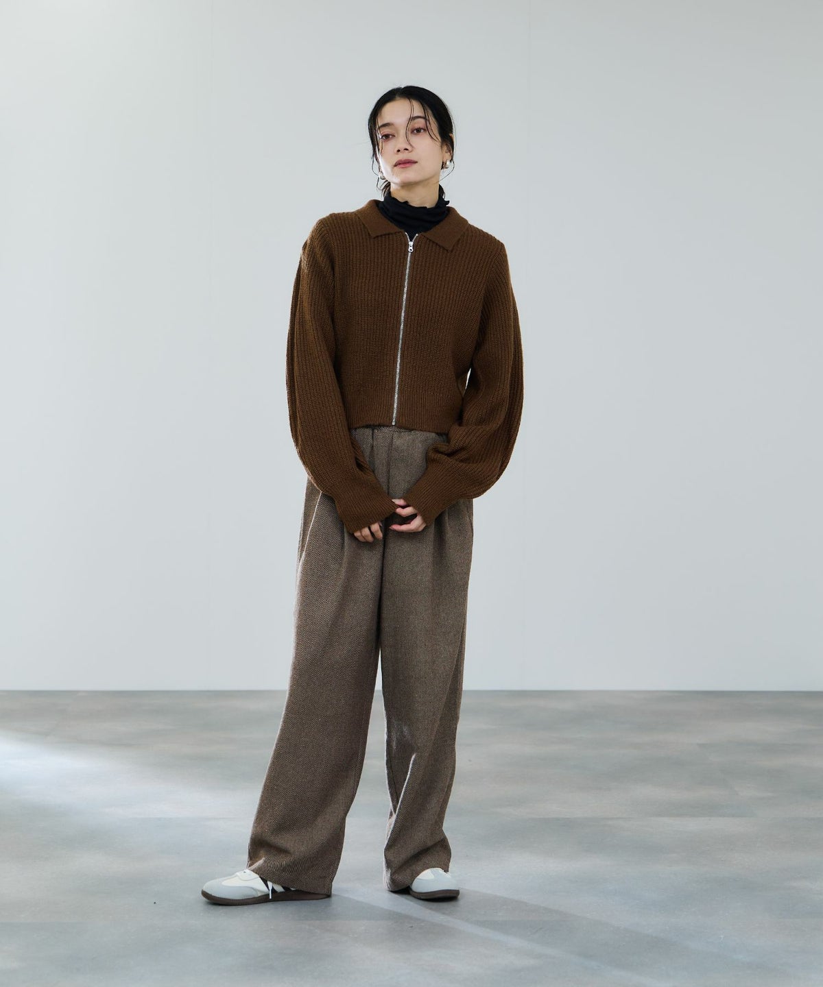 milli de l'air モヘヤタッチジップニット レディース