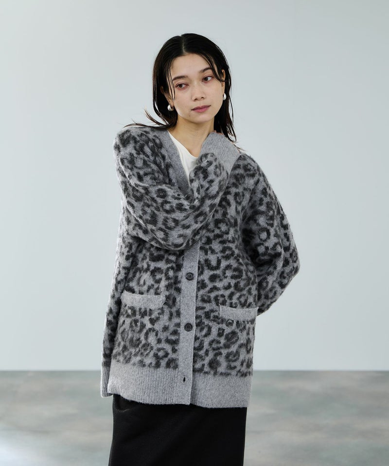 milli de l'air シャギーレオパードカーディガン レディース商品画像-3